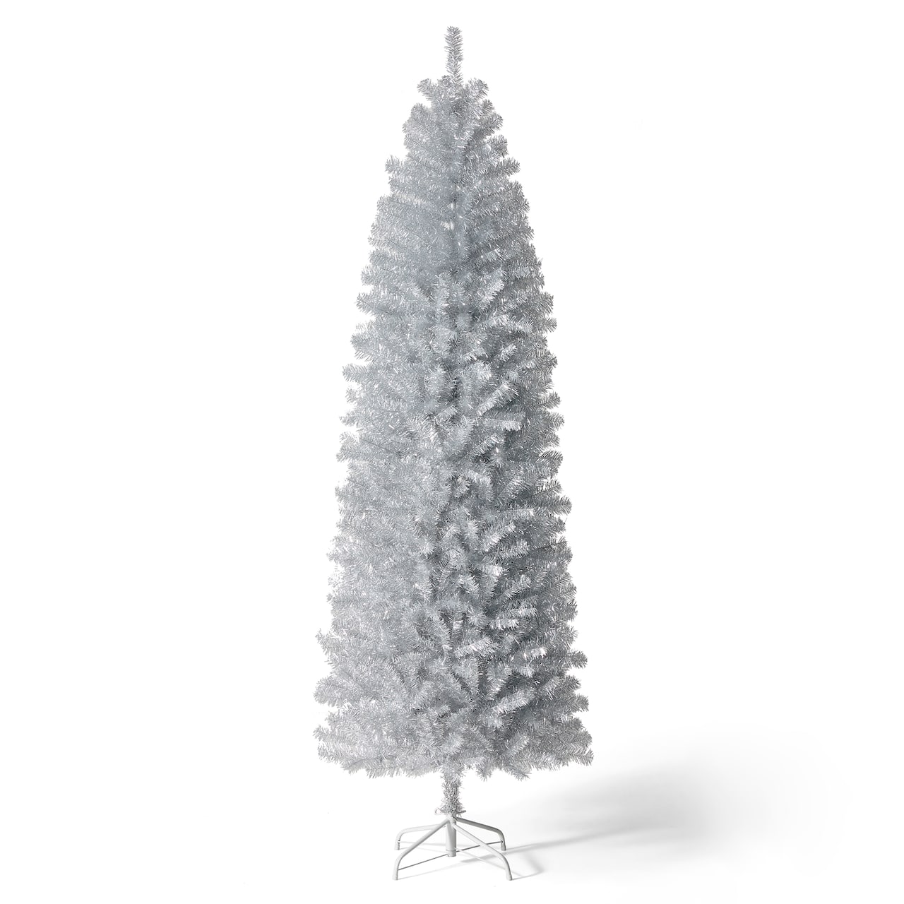 7.5ft. Unlit Silver Pencil Tinsel Artificial Christmas Tree